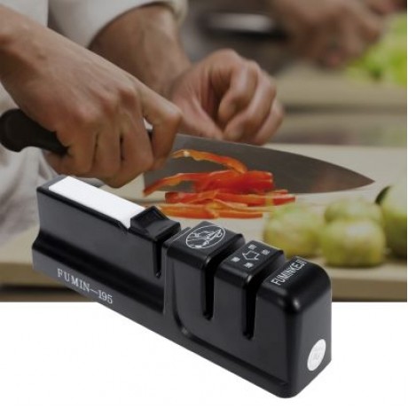 Household Kitchen Scissors Knife Sharpener Kitchen Tools (BLACK)