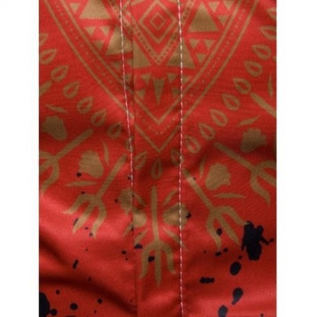ETHNIC GEOMETRIC SPLATTER PAINT PRINT SHIRT (RED)
