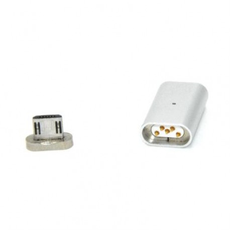 Reversible Magnetic Micro USB to Micro USB Adapter for Charging and Transfer Data (SILVER)