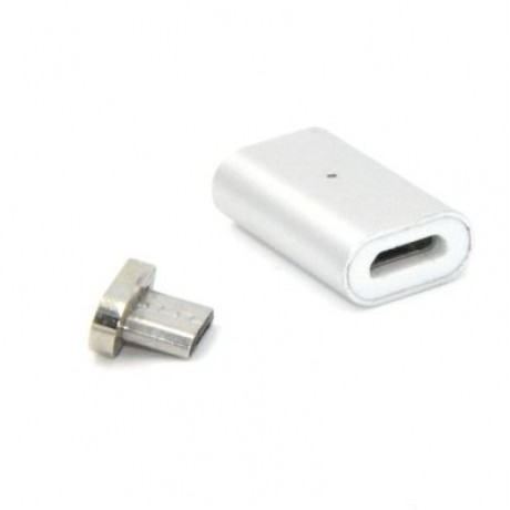 Reversible Magnetic Micro USB to Micro USB Adapter for Charging and Transfer Data (SILVER)
