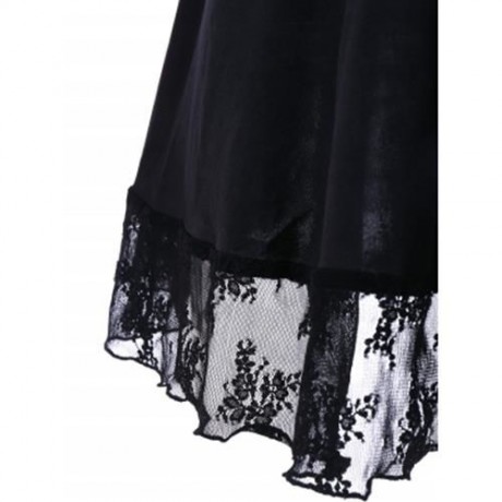 PLUS SIZE SHEER EMPIRE WAIST BABYDOLL (BLACK)
