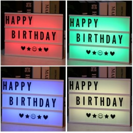 LED Color Changing DIY Letter Combination Light Box (BLACK)