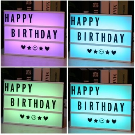 LED Color Changing DIY Letter Combination Light Box (BLACK)