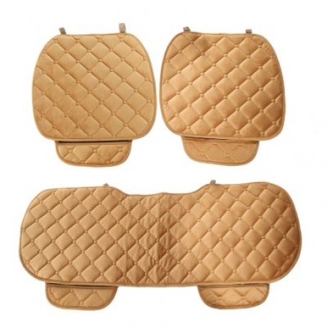 Universal Winter Automobile Seating Mats Car Seat Pads 3pcs (KHAKI)