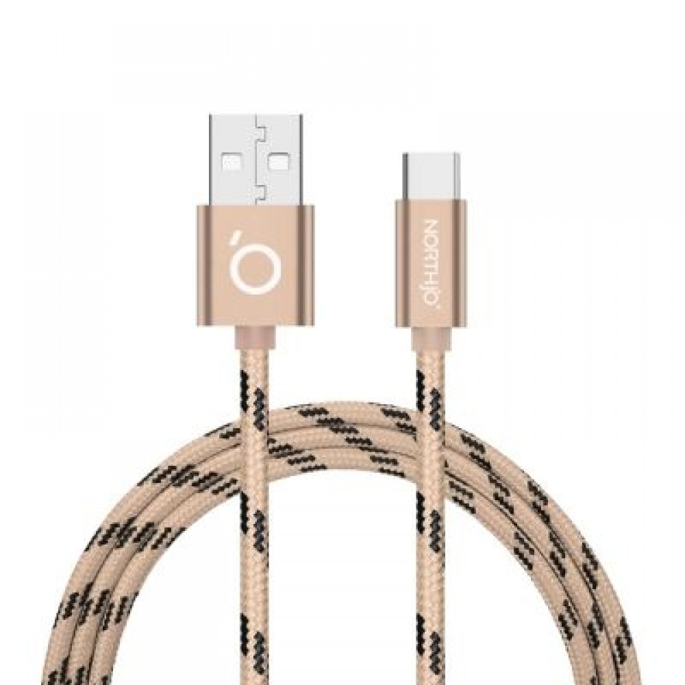 NORTHJO Denim Type-C to USB Charging Data Cable 1M (GOLDEN)