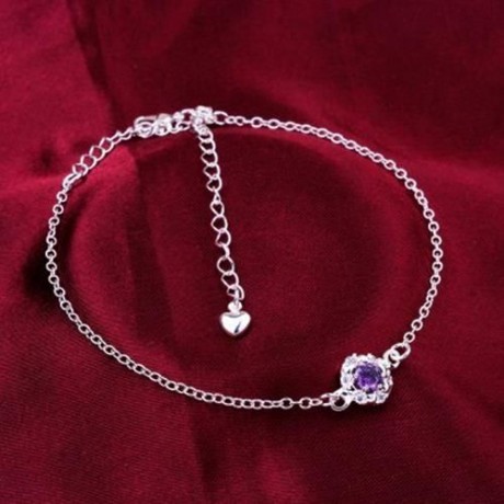 FRESH STYLE ROUND SPLICED HOLLOW OUT WOMEN'S ANKLET (PURPLE)