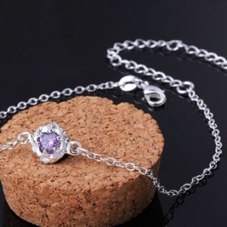 FRESH STYLE ROUND SPLICED HOLLOW OUT WOMEN'S ANKLET (PURPLE)