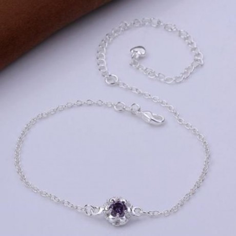 FRESH STYLE ROUND SPLICED HOLLOW OUT WOMEN'S ANKLET (PURPLE)