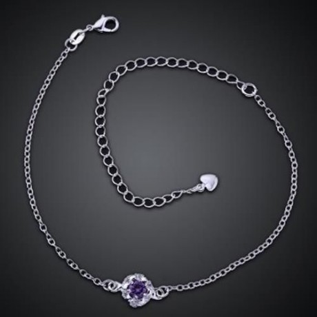 FRESH STYLE ROUND SPLICED HOLLOW OUT WOMEN'S ANKLET (PURPLE)
