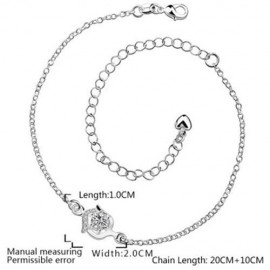 CLASSIC GEOMETRIC RHINESTONE SOLID COLOR HOLLOW OUT WOMEN'S ANKLET (WHITE)