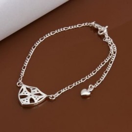 CHIC CROSS SHAPE HOLLOW OUT SOLID COLOR WOMEN'S ANKLET (WHITE)