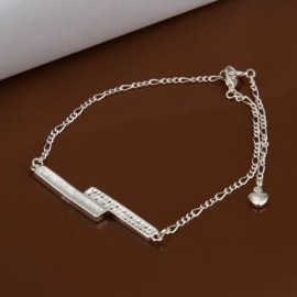 SIMPLE DESIGN LETTER PRINT SPLICED HOLLOW OUT ANKLET FOR WOMEN (WHITE)