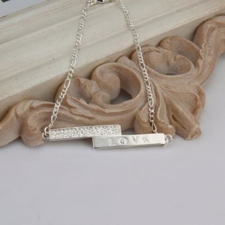 SIMPLE DESIGN LETTER PRINT SPLICED HOLLOW OUT ANKLET FOR WOMEN (WHITE)