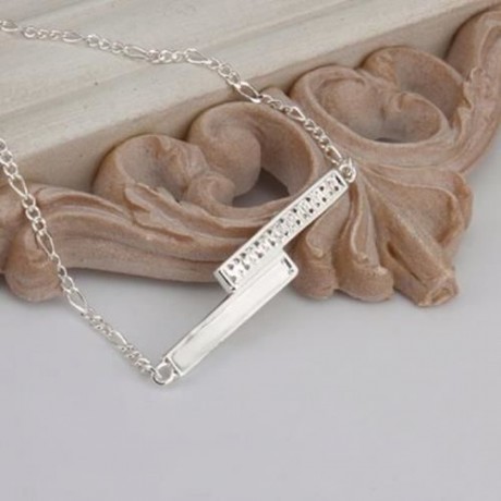 SIMPLE DESIGN LETTER PRINT SPLICED HOLLOW OUT ANKLET FOR WOMEN (WHITE)