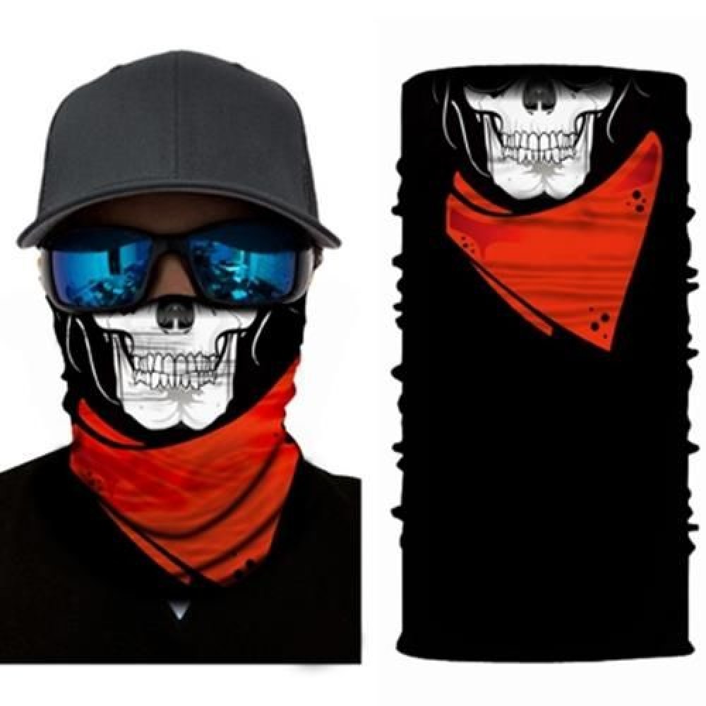 MULTIFUNCTIONAL SKULL PATTERN FACE MASK CYCLING HEADSCARF (BLACK)