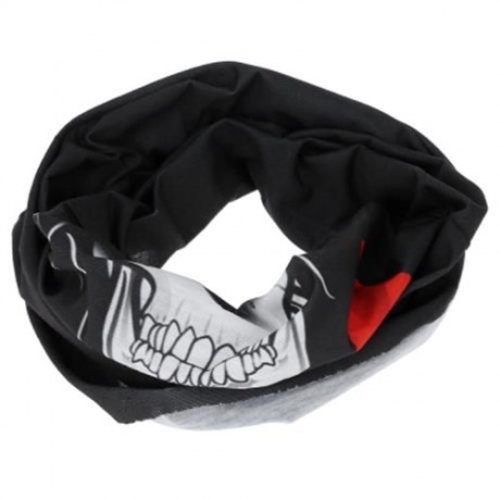 MULTIFUNCTIONAL SKULL PATTERN FACE MASK CYCLING HEADSCARF (BLACK)