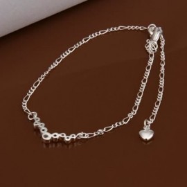 CLASSIC SPLICED RHINESTONE SOLID COLOR HOLLOW OUT WOMEN'S ANKLET (WHITE)