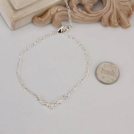 CLASSIC SPLICED RHINESTONE SOLID COLOR HOLLOW OUT WOMEN'S ANKLET (WHITE)