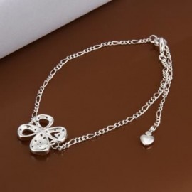 FRESH STYLE PLANT RHINESTONE EMBELLISHED SOLID COLOR WOMEN'S ANKLET (WHITE)