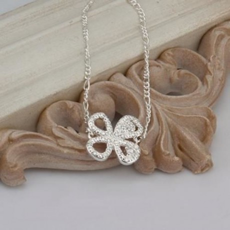FRESH STYLE PLANT RHINESTONE EMBELLISHED SOLID COLOR WOMEN'S ANKLET (WHITE)