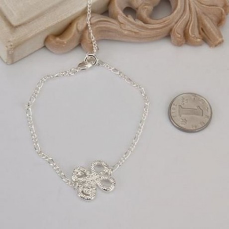 FRESH STYLE PLANT RHINESTONE EMBELLISHED SOLID COLOR WOMEN'S ANKLET (WHITE)