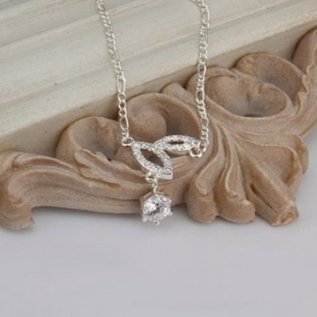 TRENDY GEOMETRIC RHINESTONE EMBELLISHED HOLLOW OUT SOLID COLOR ANKLET FOR WOMEN (WHITE)