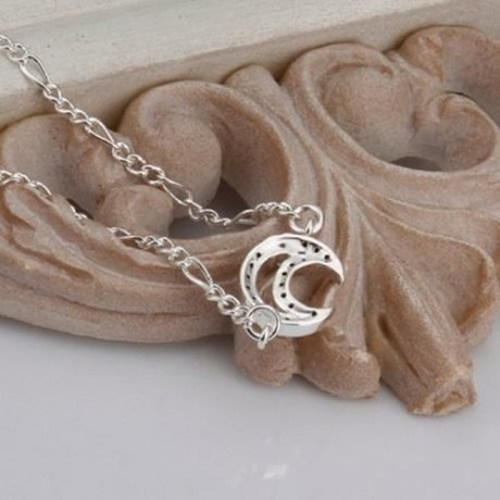 CHIC MOON SHAPE SOLID COLOR HOLLOW OUT ANKLET FOR WOMEN (WHITE)