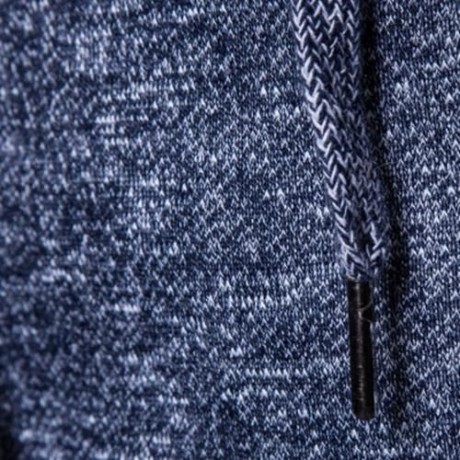 KNITTED DROP SHOULDER DRAWSTRING PULLOVER HOODIE (CADETBLUE)