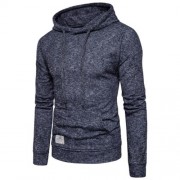 KNITTED DROP SHOULDER DRAWSTRING PULLOVER HOODIE (BLACK)