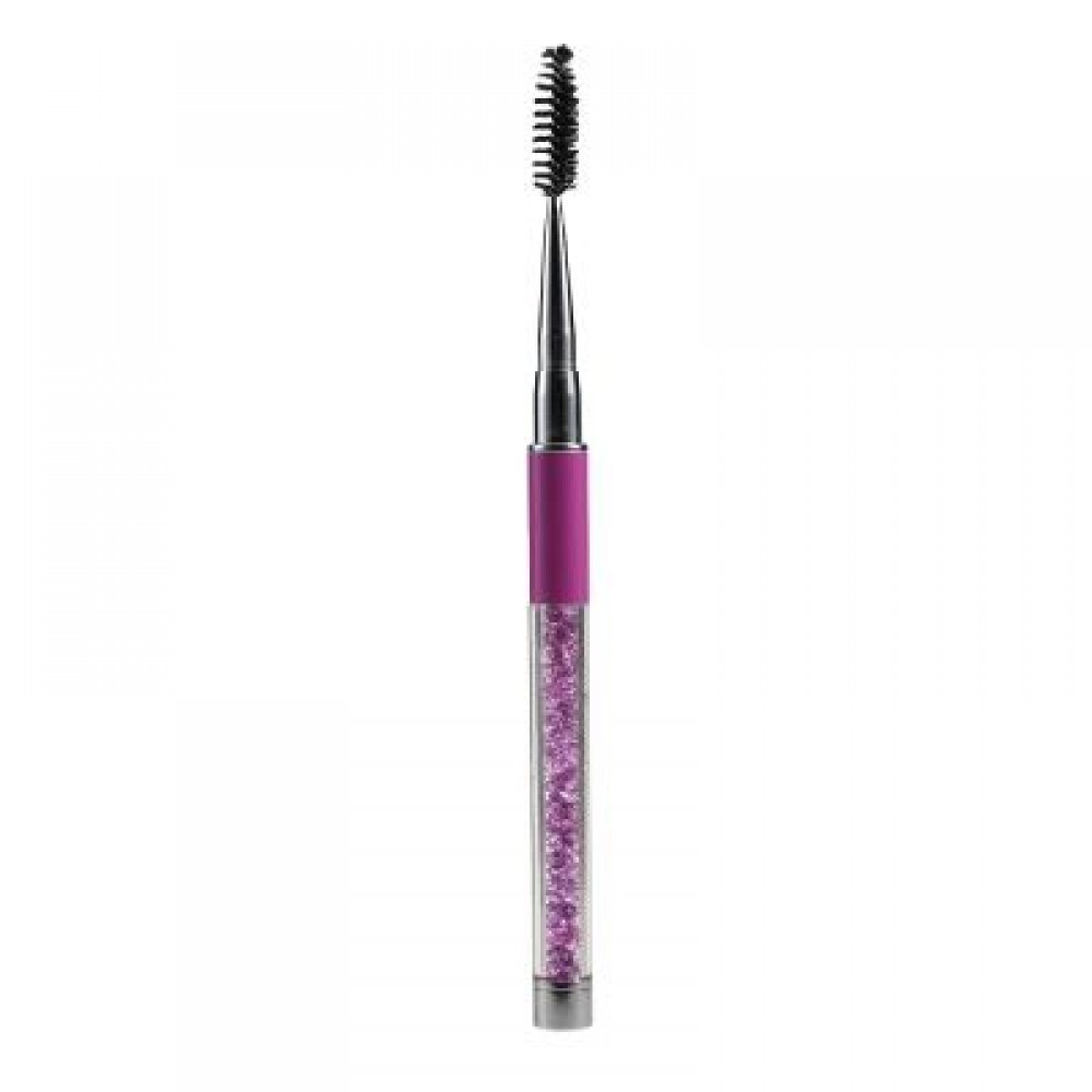 Spiral Eyelash Brush Rhinestone Acrylic Handle Comb (PURPLE)