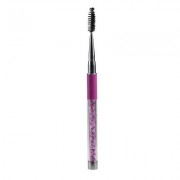 Spiral Eyelash Brush Rhinestone Acrylic Handle Comb (PURPLE)