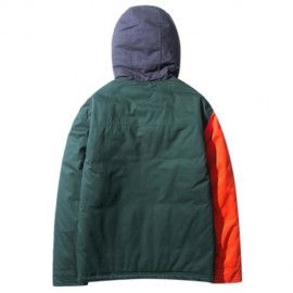 COLOR BLOCK PANEL ZIP UP PADDED JACKET (JACINTH)