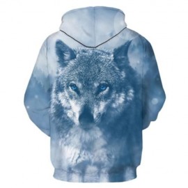 HOODED 3D WOLF PRINT PULLOVER HOODIE (COLORMIX)
