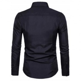 TURNDOWN COLLAR FLORAL EMBROIDERED SHIRT (BLACK)