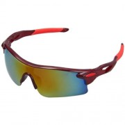 ROBESBON BICYCLE SUN GLASSES EYEWEAR PC LENS GOGGLE OUTDOOR SPORTS SUPPLIES (RED)