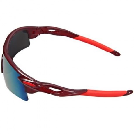 ROBESBON BICYCLE SUN GLASSES EYEWEAR PC LENS GOGGLE OUTDOOR SPORTS SUPPLIES (RED)