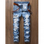 WASHED DESTROYED JEANS (CLOUDY)