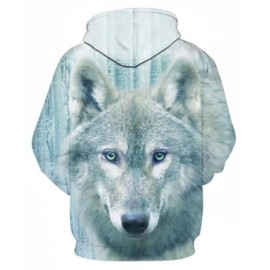 3D WOLF PRINT PULLOVER HOODIE (COLORMIX)