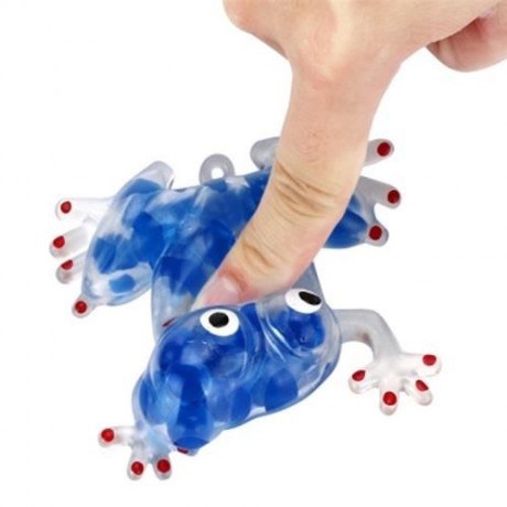 NOVELTY 6CM BEAD STRESS BALL STICKY SQUEEZE FROGS SQUEEZING STRESS RELIEF TOY 4 COLORS (BL