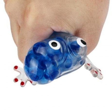 NOVELTY 6CM BEAD STRESS BALL STICKY SQUEEZE FROGS SQUEEZING STRESS RELIEF TOY 4 COLORS (BL