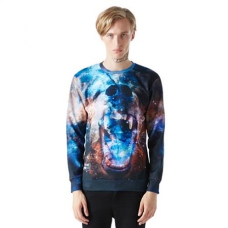 PULLOVER GALAXY 3D SKULL PRINT SWEATSHIRT (COLORMIX)