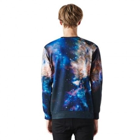PULLOVER GALAXY 3D SKULL PRINT SWEATSHIRT (COLORMIX)