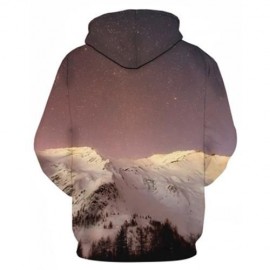 3D SNOW MOUNTAIN GALAXY PRINT PULLOVER HOODIE (COLORMIX)