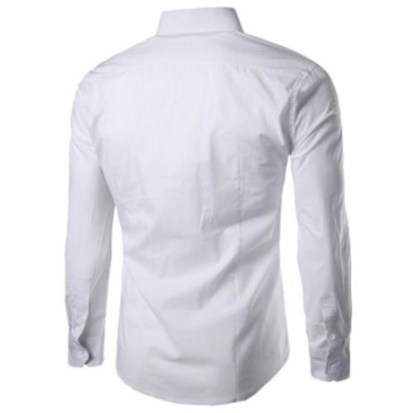 SLIM FIT BUTTON DOWN CASUAL SHIRT (WHITE)