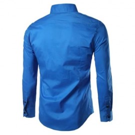 SLIM FIT BUTTON DOWN CASUAL SHIRT (LIGHT BLUE)