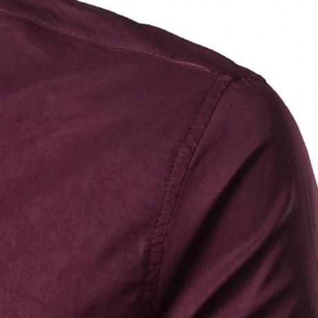 SLIM FIT BUTTON DOWN CASUAL SHIRT (WINE RED)