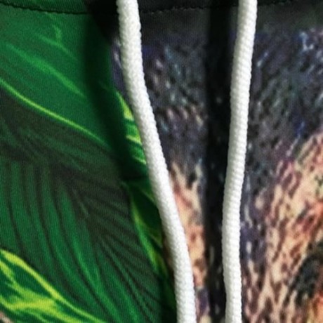 HOODED CAT LEAVES 3D PRINT PULLOVER HOODIE (COLORMIX)