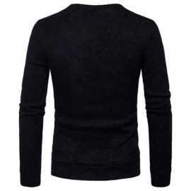 KNITTED OBLIQUE BUTTON UP CARDIGAN (BLACK)