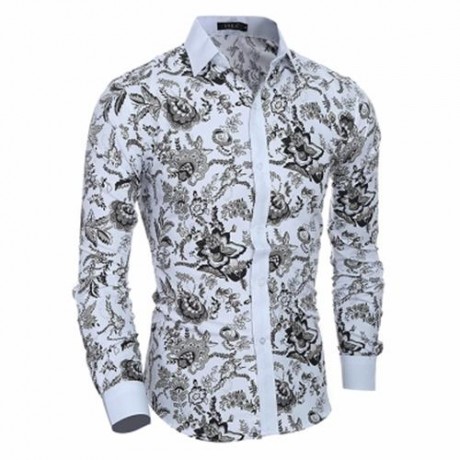 2017 NEW CLASSIC STYLE GENTLEMAN CASUAL SLIM LONG-SLEEVED SHIRT (WHITE)