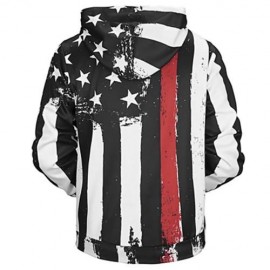 KANGAROO POCKET DISTRESSED AMERICAN FLAG HOODIE (COLORMIX)